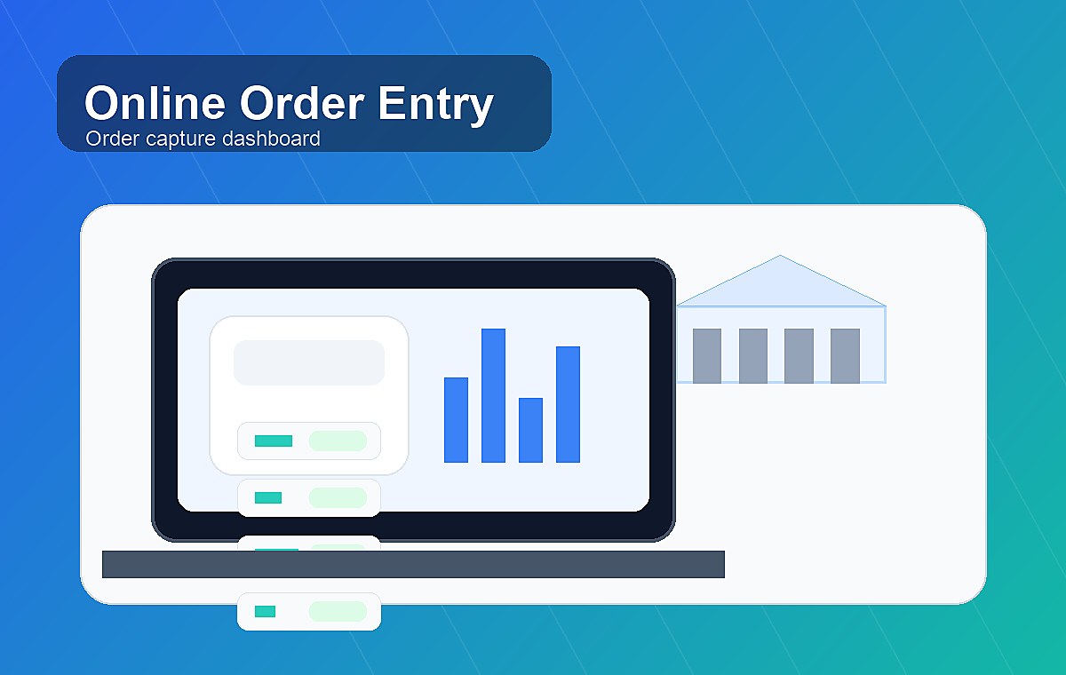 Online order entry dashboard for warehouse ordering system