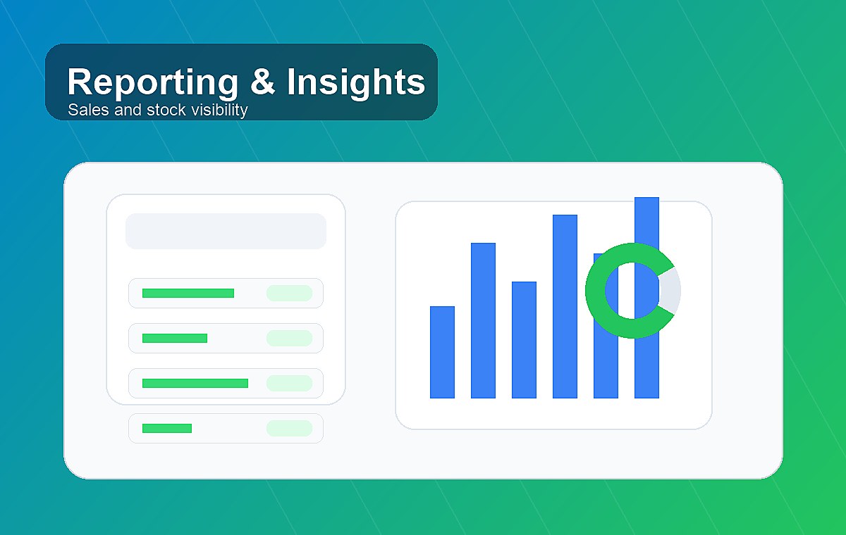 Sales and stock reporting dashboard for warehouse operations